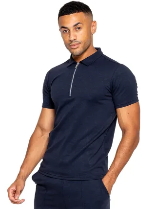 Enzo | Herren Zip Up Polo Shirt
