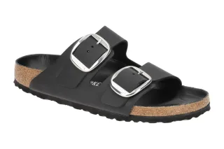 Birkenstock 1011075 Arizona Big Buckle Damen Pantoletten schwarz mit anatomis...
