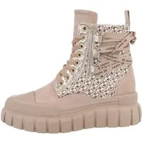 Ital-Design Damen High-Top Freizeit Sneakerboots (85757922) Keilabsatz/Wedge Sneakers High in Hellbraun