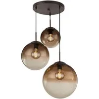 GLOBO LIGHTING Kugelleuchte, Leuchtmittel nicht inklusive, Pendelleuchte Hängelampe Esstischlampe Glas 3 flammig Glaskugel