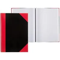 Idena Notizbuch Idena Kladde kariert 96 Blatt 70g/m² schwarz/rot DIN A4