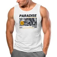 Neverless Tanktop Herren Tank-Top Paradise Unlimited Sommer Motiv Aufdruck Teachwear mit Print