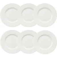 Villeroy & Boch Frühstücks-Geschirrset Royal Frühstücksteller, 6 Stück, 22cm ∅ (6-tlg), 6 Personen, Porzellan, Premium Bone Porcelain, mikrow.- & spülm.sicher, Made in Germany