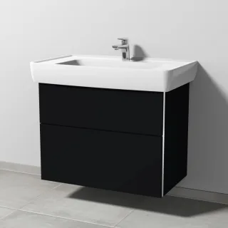 Sanipa 3way Waschtischunterbau zu Laufen Pro A Waschtisch mit 2 Auszügen, Schwarz-Matt BS75808