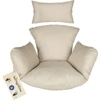 sunnypillow Hängesessel Auflage für Rattan & Polyrattan Hängeschaukel, Cremefarben
