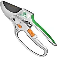 GRÜNTEK Gartenschere KAKADU, Pflanzenschere mit Schnittstärke bis 24 mm Durchmesser, Umschaltbar mit Ratschen- und ohne Ratschen-Mechanismus (nur Amboss)