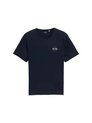 Tom Tailor - T-Shirt mit Print sky captain blue - Gr. - S