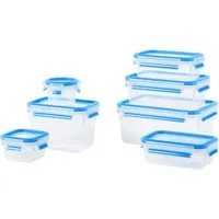 Emsa Frischhaltedose N10316 Clip & Close, Kunststoff, (Set, 14-tlg., Größen: 0,15/0,2/2*0,55/1,1/1/2,2 Liter), 100% dicht&hygienisch, Frischedichtung, BabyCare Norm, made in Germany