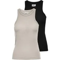 ONLY Tanktop ONLLINDSAY TANK TOP 2 PACK (Packung, 2-tlg) Baumwollmischung