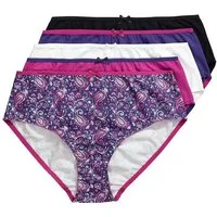 Ulla Popken Slip Midi-Slips 5er-Pack Paisley/einfarbig