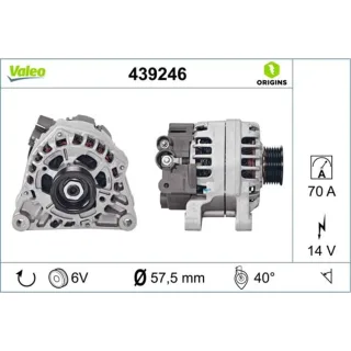 Valeo Generator  70A Citroen Fiat Peugeot 439246