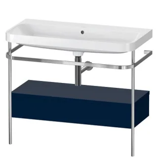 Duravit Happy D.2 Plus c-shaped Set mit Metallkonsole und Schubkasten Nachtblau Seidenmatt 975x490x8 HP4843N9898