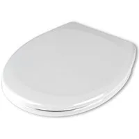 Stabilo Sanitär WC-Sitz Stabilo-Sanitaer WC-Sitz mit Absenkautomatik Toilettensitz weiß (Komplett-Set, mit Edelstahl-Befestigungsschrauben), mit Absenkautomatik