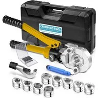 XERSEK Handpresse Hydraulische Presszange V-Kontur TH-Kontur Rohrpresszange Crimpzange, Handpresszange Presswerkzeug V12 V15 V18 V22 V28, & TH16 TH20 TH26 TH32 Backeneinsätze mit, Rohrabschneider für Kupferrohr Und Verbundrohr