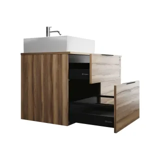 Burgbad Keramik Waschtisch-Set Eqio Frassino Dekor Cappuccino/Alpinweiss, SGUS120LF3437C0001 SGUS120LF3437C0001