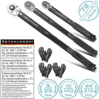 STAHLWERK Drehmomentschlüssel Drehmomentschlüssel Dreierset bis 210 NM (Packung, 3 St), verchromt