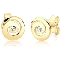 Elli Paar Ohrstecker Spirale Rund mit Kristallen von Swarovski® 925 Silber, Spirale