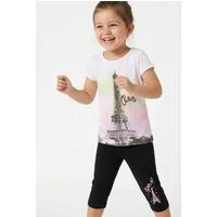 bonprix T-Shirt (Set, 2-tlg) Slim Fit, Kurzarm, aus Baumwolle und Elasthan