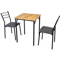 HTI-Living Küchentisch Tischgruppe Thora 3-teilig (Set, 3-St., 1 Tisch, 2 Stühle)