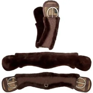 Equinate Western Mondgurt anatomisch mit synthetischem Lammfell braun 85 cm