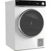 Sharp Wärmepumpentrockner KD-NHA0S6GW1C-DE, 10kg / EEK C / 3 Tasten / XL-Glas-Tür / weiss