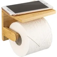 eluno Toilettenpapierhalter mit Ablage, WC-Rollenhalter aus Bambus (1-St), mit Ablage