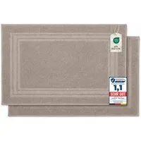 Komfortec Badematte Badvorleger aus 100% Baumwolle, Waschbar Duschmatte, Frottee, Rechteckig, 600 g/m², 2er Set, Saugfähig & Schnelltrocknend