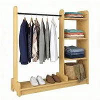 VCM Kleiderschrank Holz Kleiderständer mit Regal & Stange Lempu L (1-St) VCM Kleiderständer Lempu L 124x106x35 cm Holzwerkstoff