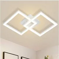 Nettlife LED Deckenleuchte Schwarz Eckig Modern 3000K 24W Geometrisch Deckenlampe Schlafzimmer, Drehbares, LED fest integriert, Warmweiß, für Küche Flur Büro