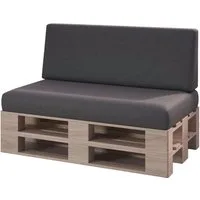 sunnypillow Palettenkissen Milano - 2er Set Palettenauflage mit abnehmbarem Bezug Kaltschaum, 2er Set Sitz- und Rückenkissen