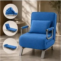Makika Relaxliege Schlafsessel Schlafsofa Ted klappbar in Blau