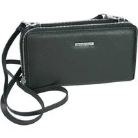 J JONES JENNIFER JONES Handytasche 2in1 - Damen Handtasche als Geldbörse mit Handyfach, Leder, abnehmbarer Schultergurt