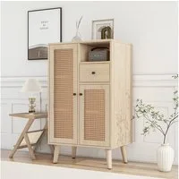 Merax Sideboard, mit Rattantüren und Schublade,Highboard,Kommode,Anrichte