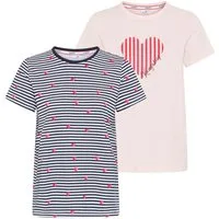 KangaROOS T-Shirt (Packung, 2-tlg) Kurzarm, Rundhalsausschnitt, mit Herzchendruck