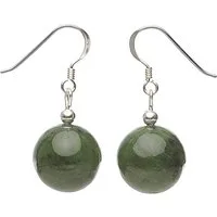 Schmuck Krone Paar Ohrhänger Ohrhänger aus Jade & 925 Silber, Silber 925