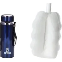 Botells Thermoflasche Isolierflasche Edelstahl 0,8 l, stundenlang heiße & kalte Getränke, Dauersieb f. Tee, metallic Design, auslaufsicher, doppelwandig, 800 ml