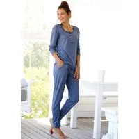 Arizona Pyjama (Set, 2 tlg) in melierter Qualität mit Knopfleiste
