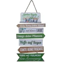Deko-Impression Hängedekoration Dekoratives Schild Gartenregeln Holz /MDF a. Kordel Geschenk 61 cm (1 St)