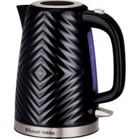 RUSSELL HOBBS Wasserkocher Groove Black 26380-70, 1,7 l, 2400 W, Edelstahl, Schnellkochfunktion, Perfect-pour-Ausgustülle, Kalkfilter