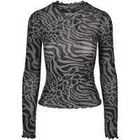 URBAN CLASSICS Langarmshirt Urban Classics Damen Ladies AOP Mesh Turtleneck Longsleeve (1-tlg)