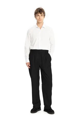 Herren Faltenhose mit mittlerer Taille