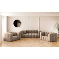 Kaiser Möbel Loungeset Sofagarnitur 2+1+1 Couchgarnitur serie Grand Stoff Haga und Salvador