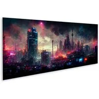 islandburner Leinwandbild Cyberpunk Stadt Landschaft Bilder