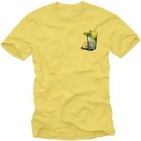 MAKAYA T-Shirt Herren Gin Tonic Gläser Motiv Aufdruck Sommer Print Baumwolle