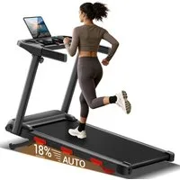 ROBORE Laufband SF60 klappbares Laufband mit 12 Programmen, 18 % Steigung, 12 km/h, mit Touchscreen-LED-Display, bis zu 160 kg