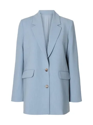 selected women - SLWRITA LS RELAXED BLAZER MEL NOOS Dusty Blue - Gr. - 34