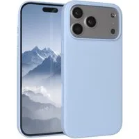 EAZY CASE Handyhülle für Apple iPhone 17 Pro Max Hülle Silikon 6,9 Zoll, Slimcover mit Displayschutz Hülle Bumper Case kratzfest Etui Hellblau