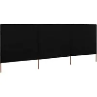 vidaXL Sonnensegel, 3-teiliges Windschutzgewebe 400 x 120 cm Schwarz