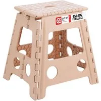 relaxdays Tritthocker Klapphocker faltbar XL, Beige