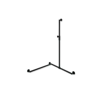 Hewi System 900 Duschhandlauf 900.35M30360CV 1250 x 765 x 765 mm, Edelstahl pulverbeschichtet schwarz tiefmatt, links